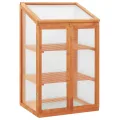 3 stufiges Frühbeet aus Holz, Mini Gewächshaus mit 2 Regalen & 2 Türen, Frühbettkasten Pflanzenhaus Pflanzschrank Pflanzenschrank Aufzuchtschrank für Garten & Balkon, 60x45x100 cm - Thumbnail 1