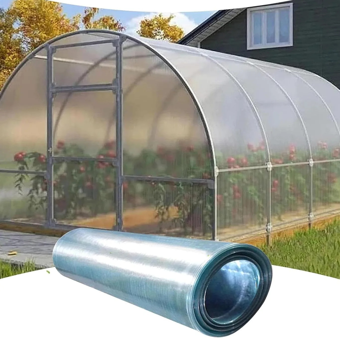 Transparente Polycarbonat-Dachplatten, 0,8 mm, Premium-Regen- und Schneeschutzabdeckung für Gewächshäuser, Isolierüberdachung und Frühbeete, leicht zu biegen und zu schneiden, inklusive Schrauben, 6 x - Bild 1