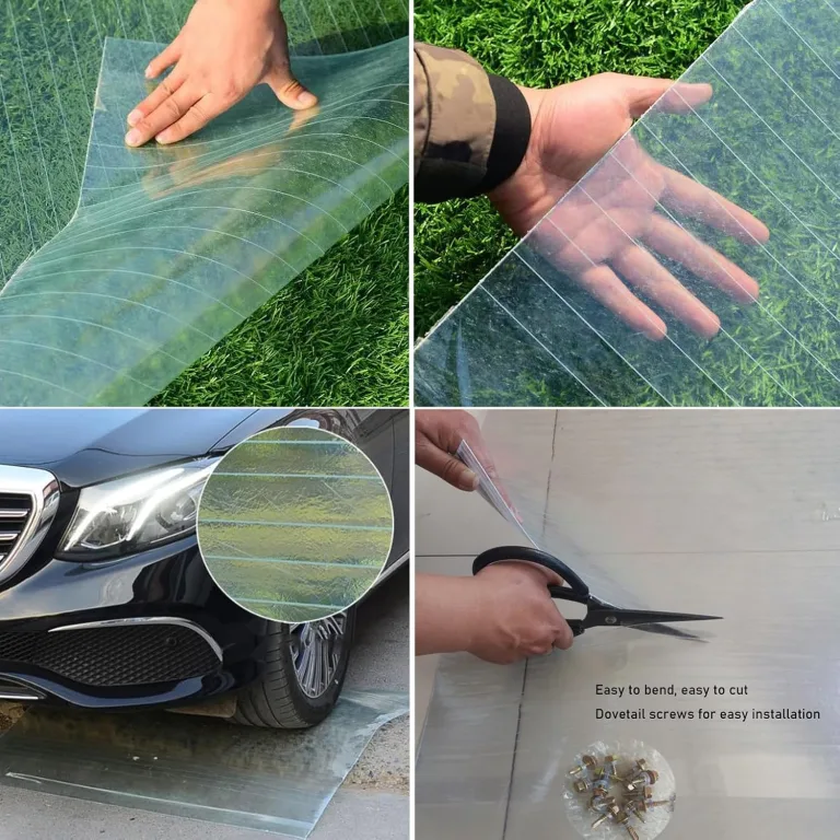 Transparente Polycarbonat-Dachplatten, 0,8 mm, Premium-Regen- und Schneeschutzabdeckung für Gewächshäuser, Isolierüberdachung und Frühbeete, leicht zu biegen und zu schneiden, inklusive Schrauben, 6 x – Bild 3