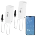 2 Pack WiFi Hygrometer Thermometer Sensor, Thermometer Innen Mit Externem Sensor und App Alert, Mini für Gewächshaus, Aquarium, Kühlschrank, ReptilienTerrarium, Kompatibel Alexa/Google Home - Thumbnail 1