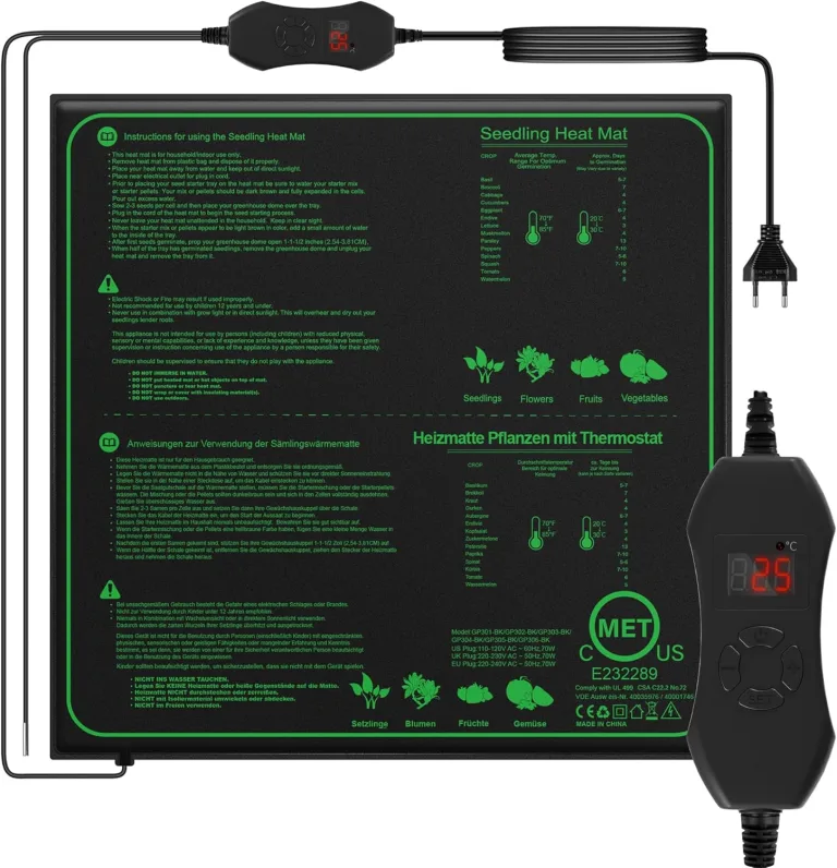70W Heizmatte Pflanzen mit Thermostat - Schnelle Erwärmung, Feuerschutz, Wärmematte zur Keimung und Temperatur-Regulierung, ideal für Sämlinge, Haustiere und Reptilien (70W - 1er Pack) – Bild 1
