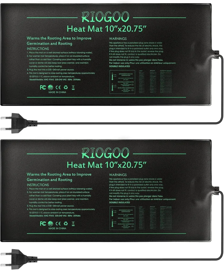RIOGOO Heizmatte für Setzlinge mit digitalem Thermostatregler, 10 x 20,75 Zoll, 30 W Heizkissen für Saatgutstart, Keimung, Hydrokultur, Brauen, Züchtung, Gewächshäuser – Bild 8