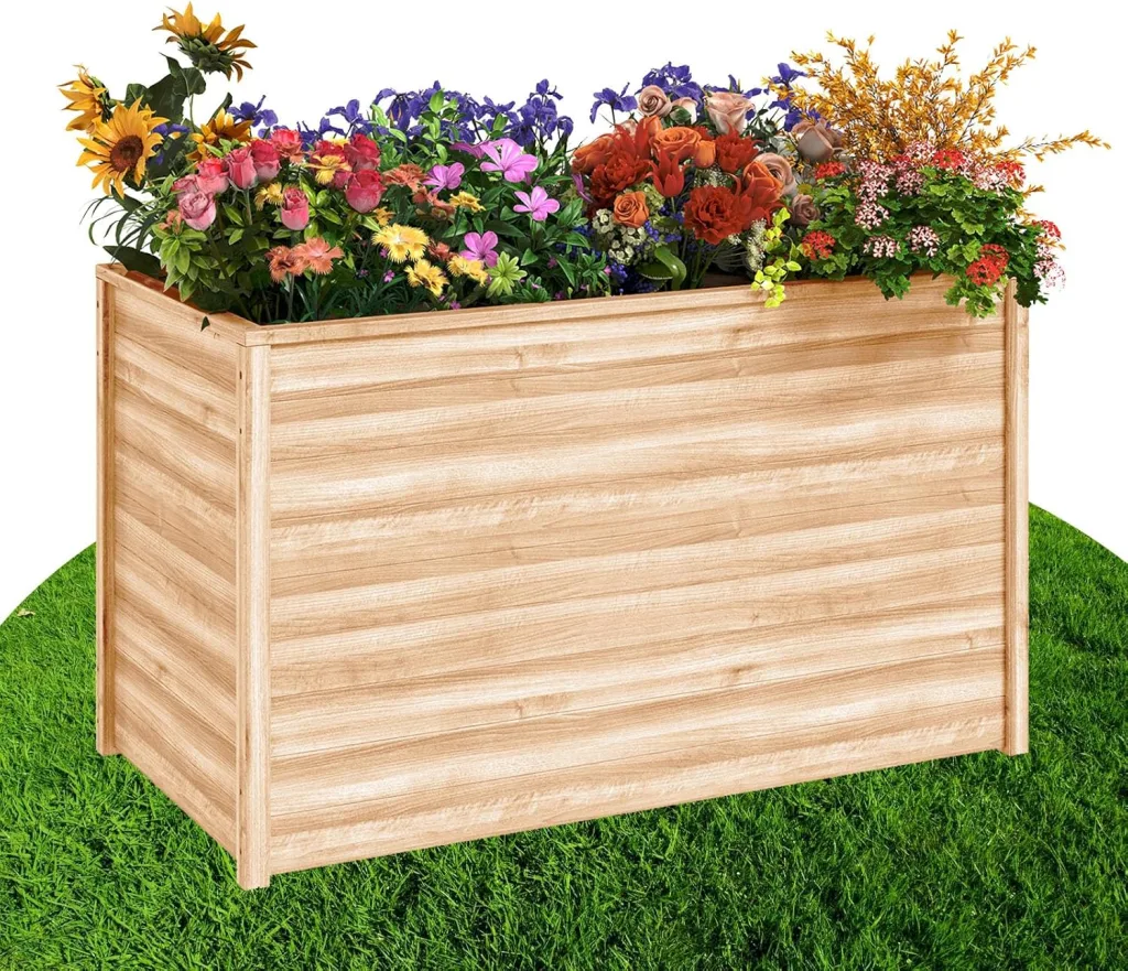 UDPATIO Hochbeet Holz für Garten 128x65x80cm Holzhochbeet zum Bepflanzen von Gemüse & Kräutern Pflanzbeet Pflanzkasten Gemüsebeet für Balkon