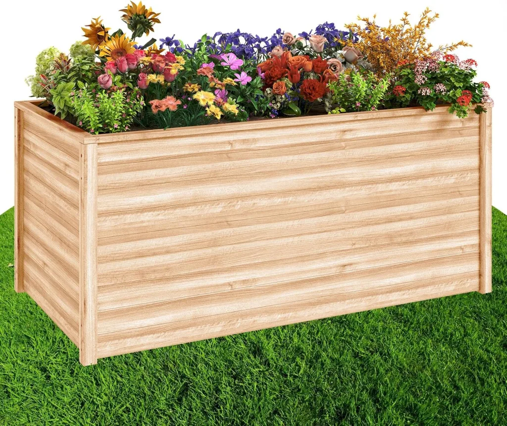 UDPATIO Hochbeet Holz für Garten 168x88x80cm Holzhochbeet zum Bepflanzen von Gemüse & Kräutern Pflanzbeet Pflanzkasten Gemüsebeet für Balkon