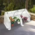 Foliengewächshaus Tomatengewächshaus Kleines Gewächshaus Winterschutz 180*90*90cm mit Aufrollbare Tür, Anzucht Gewächshaus für Tomaten & Pflanzen - Thumbnail 2
