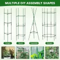 6 Stück Tomaten Rankhilfe 120 cm Höhe Tomate Rankhilfe im Set mit Twist Tie und clips Rankhilfe für Rosen Tomate Kletterpflanzen metall Pflanzenhalter für Tomate, Gurken, Rosen, Garten (Grün) - Thumbnail 6