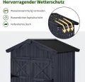 M MCombo Gartenschrank Gartenhaus Holz Wetterfest, Outdoor Wasserdicht Schrank mit Boden, für Außenbereich Balkon Terrasse, Aufbewahrungsschrank mit 2 Bewegliche Regale 74×99×193 cm (Anthrazitgrau) - Thumbnail 5