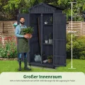 M MCombo Gartenschrank Gartenhaus Holz Wetterfest, Outdoor Wasserdicht Schrank mit Boden, für Außenbereich Balkon Terrasse, Aufbewahrungsschrank mit 2 Bewegliche Regale 74×99×193 cm (Anthrazitgrau) - Thumbnail 2