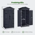 M MCombo Gartenschrank Gartenhaus Holz Wetterfest, Outdoor Wasserdicht Schrank mit Boden, für Außenbereich Balkon Terrasse, Aufbewahrungsschrank mit 2 Bewegliche Regale 74×99×193 cm (Anthrazitgrau) - Thumbnail 3