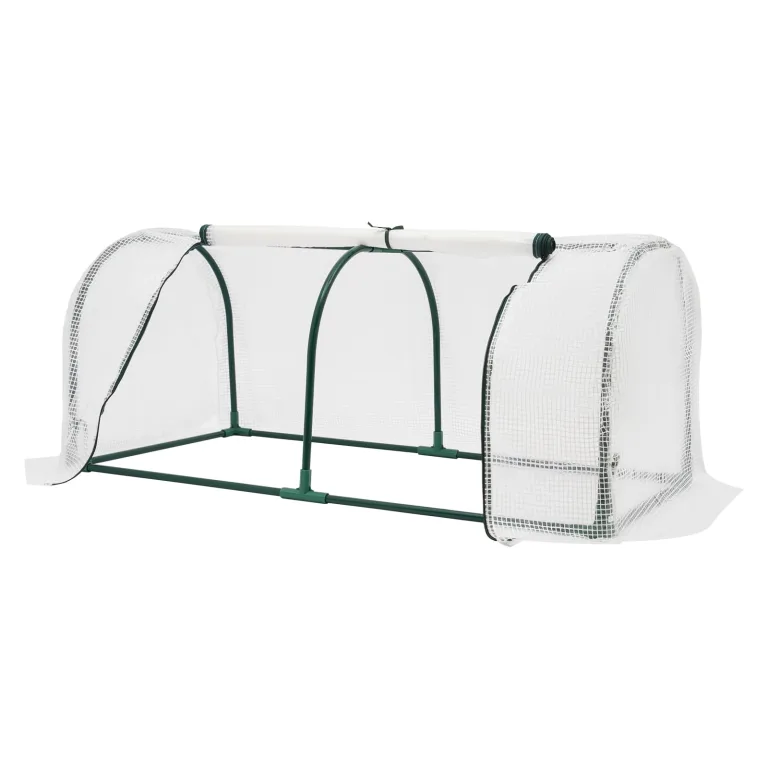 Kleines Gewächshaus PVC Wetterbeständige Foliengewächshaus Frühbeet Transparent mit Rollfenster für Garten Balkon Aufzucht (Grün, 270×90×90cm) – Bild 10