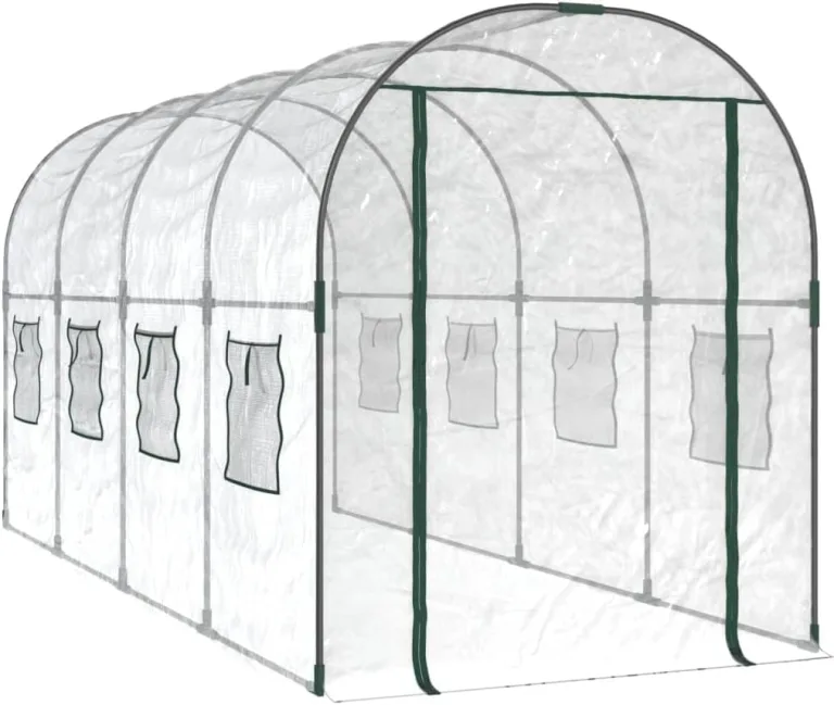 Gewächshaus Transparent 160x400x190 cm PVC & Stahl, Frühbeet, Tomatenhaus, Treibhaus, Greenhouse, Garten Zubehör – Bild 3