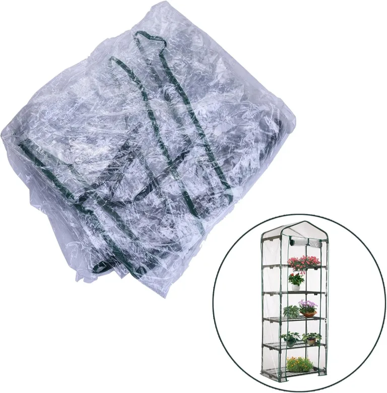 Gewächshaus Abdeckung Ohne R-egal, Ersatz-Gewächshausabdeckungen mit aufrollbarer Tür, wasserdichte PVC Abdeckung für Frühbeet Tomatenhaus Gemüse Gewächshaus, Outdoor Winterschutz für Pflanzen Blumen – Bild 4