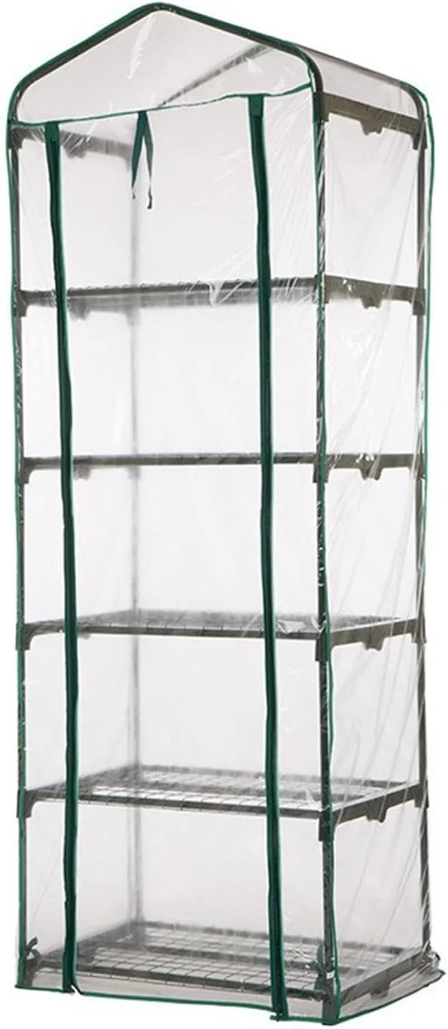 Gewächshaus Abdeckung Ohne R-egal, Ersatz-Gewächshausabdeckungen mit aufrollbarer Tür, wasserdichte PVC Abdeckung für Frühbeet Tomatenhaus Gemüse Gewächshaus, Outdoor Winterschutz für Pflanzen Blumen – Bild 6