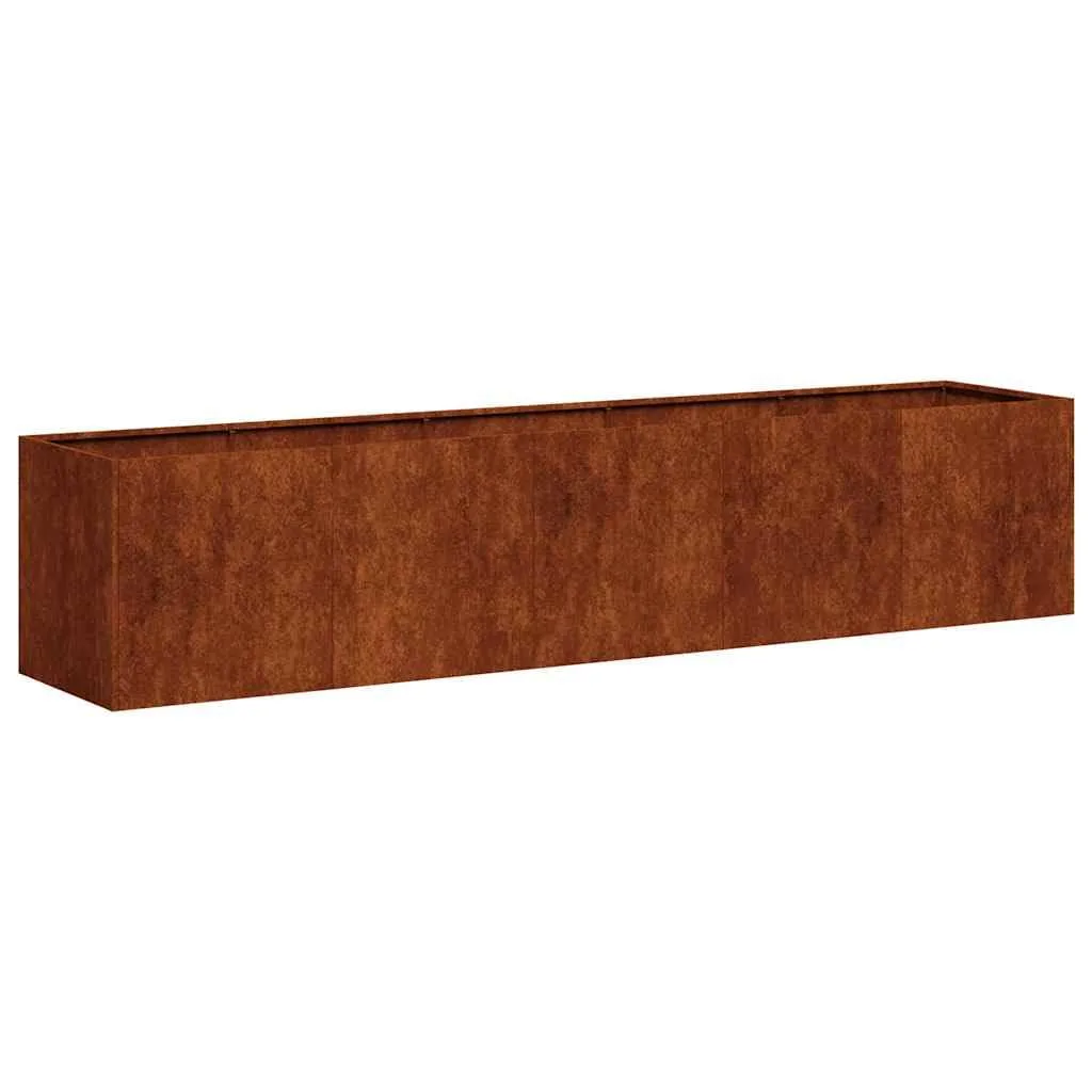 vidaXL Pflanzkübel Rostig 200x40x40 cm Wetterfester Stahl, Pflanzschale, Garten-Garten-Pflanzkübel, Outdoor-Pflanzgefäß, Hochbeet, Pflanzgefäß - Bild 1