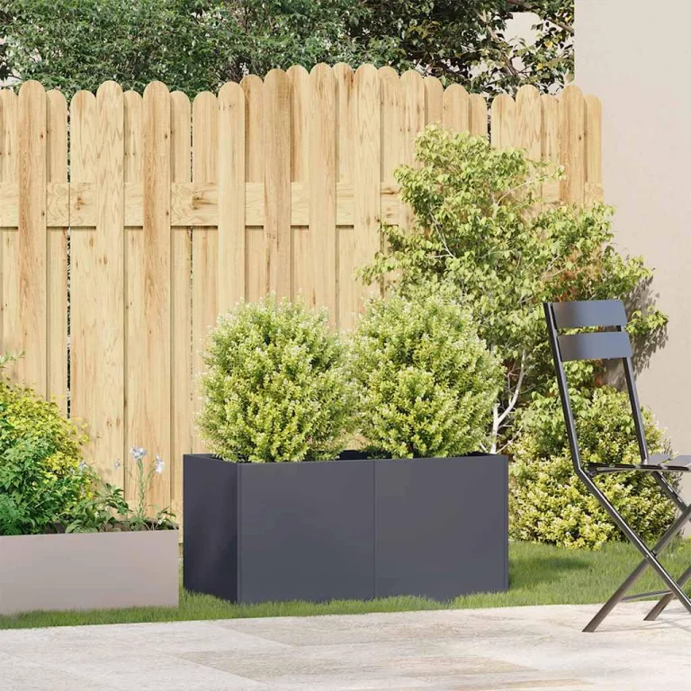 vidaXL Pflanzkübel Anthrazit 80x40x40 cm Kaltgewalzter Stahl, Pflanzschale, Garten-Garten-Pflanzkübel, Outdoor-Pflanzgefäß, Hochbeet, Pflanzgefäß – Bild 2