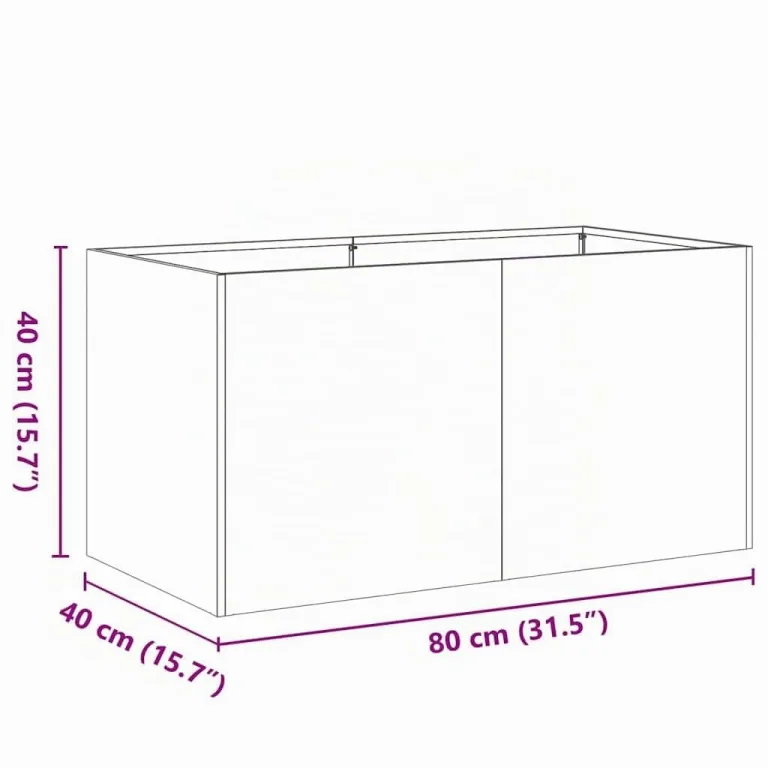 vidaXL Pflanzkübel Anthrazit 80x40x40 cm Kaltgewalzter Stahl, Pflanzschale, Garten-Garten-Pflanzkübel, Outdoor-Pflanzgefäß, Hochbeet, Pflanzgefäß – Bild 3