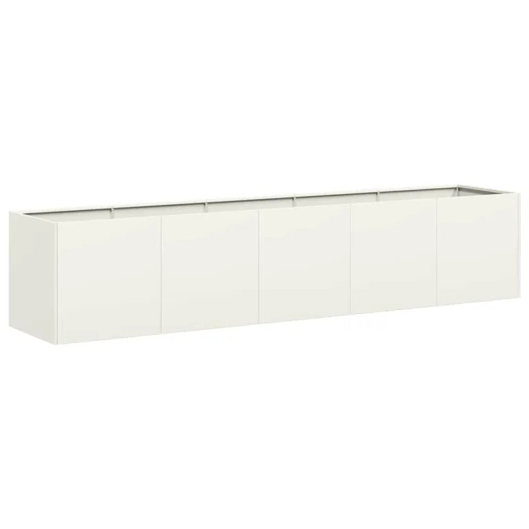 vidaXL Pflanzkübel Weiß 200x40x40 cm Kaltgewalzter Stahl, Pflanzschale, Garten-Garten-Pflanzkübel, Outdoor-Pflanzgefäß, Hochbeet, Pflanzgefäß – Bild 1