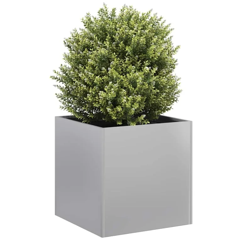 vidaXL Pflanzgefäß 40x40x40 cm Stahl verzinkt, Pflanzschale, Garten-Garten-Pflanzkübel, Outdoor-Pflanzgefäß, Hochbeet, Pflanzgefäß, Blumenkasten – Bild 4