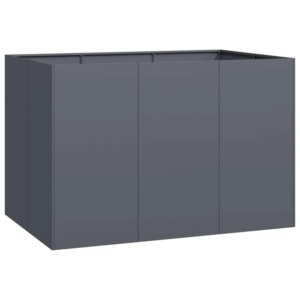 vidaXL Pflanzgefäß Anthrazit 120x80x80 cm Stahl, Pflanzschale, Garten-Garten-Pflanzkübel, Outdoor-Pflanzgefäß, Hochbeet, Pflanzgefäß, Blumenkasten - Bild 1