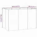 vidaXL Pflanzgefäß Anthrazit 120x80x80 cm Stahl, Pflanzschale, Garten-Garten-Pflanzkübel, Outdoor-Pflanzgefäß, Hochbeet, Pflanzgefäß, Blumenkasten - Thumbnail 3