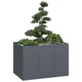 vidaXL Pflanzgefäß Anthrazit 120x80x80 cm Stahl, Pflanzschale, Garten-Garten-Pflanzkübel, Outdoor-Pflanzgefäß, Hochbeet, Pflanzgefäß, Blumenkasten - Thumbnail 4