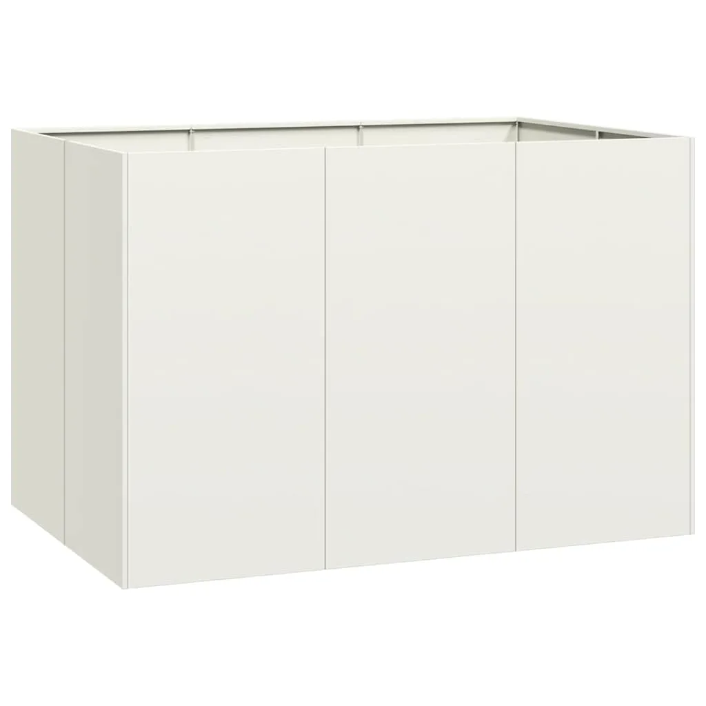 vidaXL Pflanzgefäß Weiß 120x80x80 cm Stahl, Pflanzschale, Garten-Garten-Pflanzkübel, Outdoor-Pflanzgefäß, Hochbeet, Pflanzgefäß, Blumenkasten - Bild 1