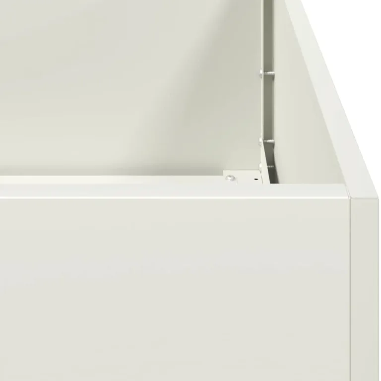 vidaXL Pflanzgefäß Weiß 120x80x80 cm Stahl, Pflanzschale, Garten-Garten-Pflanzkübel, Outdoor-Pflanzgefäß, Hochbeet, Pflanzgefäß, Blumenkasten – Bild 7