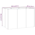 vidaXL Pflanzgefäß Weiß 120x80x80 cm Stahl, Pflanzschale, Garten-Garten-Pflanzkübel, Outdoor-Pflanzgefäß, Hochbeet, Pflanzgefäß, Blumenkasten - Thumbnail 3