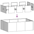 vidaXL Pflanzkübel Weiß 120x80x40 cm Stahl, Pflanzschale, Garten-Garten-Pflanzkübel, Outdoor-Pflanzgefäß, Hochbeet, Pflanzgefäß, Blumenkasten - Thumbnail 6