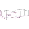 vidaXL Pflanzkübel 200x80x40 cm Verzinkter Stahl, Pflanzschale, Garten-Garten-Pflanzkübel, Outdoor-Pflanzgefäß, Hochbeet, Pflanzgefäß, Blumenkasten - Thumbnail 3