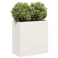 vidaXL Pflanzkübel Weiß 80x40x80 cm Kaltgewalzter Stahl, Pflanzschale, Garten-Garten-Pflanzkübel, Outdoor-Pflanzgefäß, Hochbeet, Pflanzgefäß - Thumbnail 4