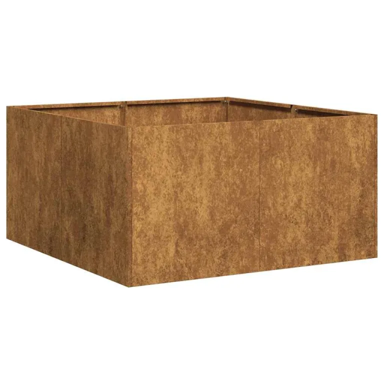 vidaXL Pflanzkübel Rostig 80x80x40 cm Wetterfester Stahl, Pflanzschale, Garten-Garten-Pflanzkübel, Outdoor-Pflanzgefäß, Hochbeet, Pflanzgefäß – Bild 4
