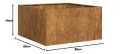 vidaXL Pflanzkübel Rostig 80x80x40 cm Wetterfester Stahl, Pflanzschale, Garten-Garten-Pflanzkübel, Outdoor-Pflanzgefäß, Hochbeet, Pflanzgefäß - Thumbnail 3