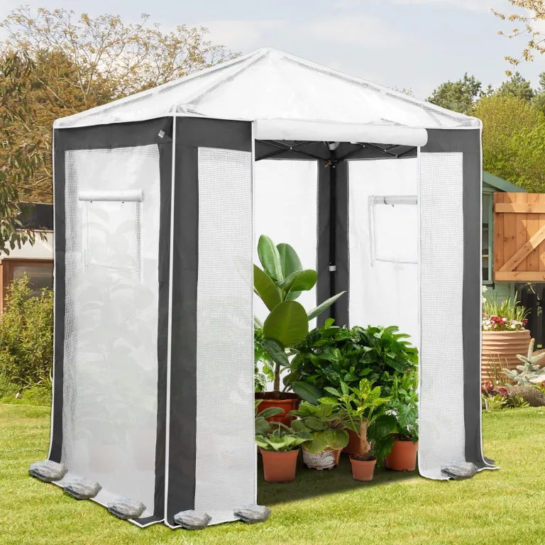 Eagle Peak Tragbares begehbares Gewächshaus mit Polyester-verstärkten Ecken, sofortiges Aufklappen, für drinnen und draußen, Gartenarbeit, Grünhaus, aufrollbare Eingangstür mit Reißverschluss und – Bild 5
