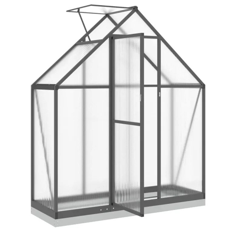 Festnight Gewächshaus mit Fundamentrahmen Gewächshaus Aluminium Gewächshaus Winterfest Garten glashaus UV-SchutzTreibhaus Aufzucht Pflanzenhaus Tomatenhaus-Anthrazit-169 x 58 x 202 cm – Bild 6
