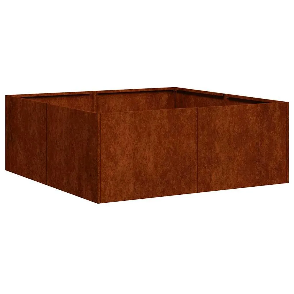 vidaXL Pflanzkübel Rostig 80x80x30 cm Wetterfester Stahl, Pflanztopf, Pflanzenständer, Hochbeet, Pflanzgefäßständer, Pflanzentablett, Gartenpflanzer - Bild 1