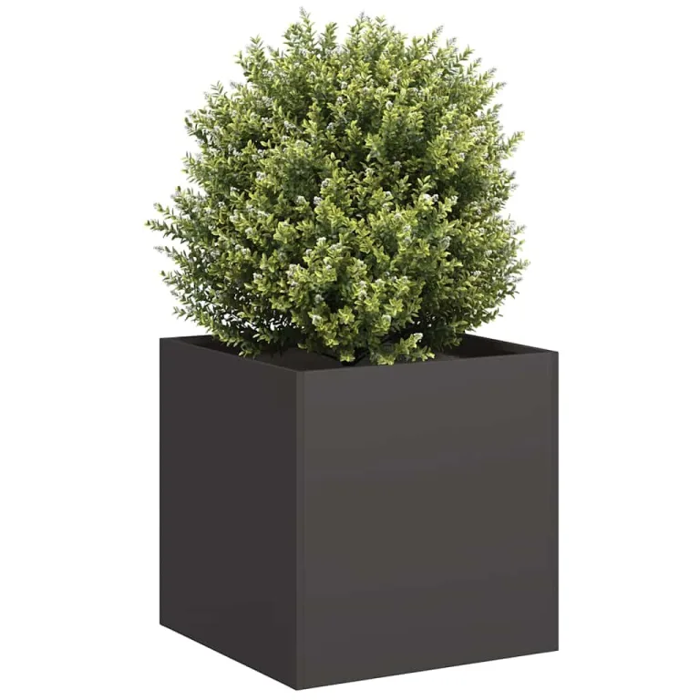 vidaXL Pflanzkübel Schwarz 40x40x40 cm Kaltgewalzter Stahl, Pflanzschale, Garten-Garten-Pflanzkübel, Outdoor-Pflanzgefäß, Hochbeet, Pflanzgefäß – Bild 4