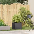 vidaXL Pflanzkübel Schwarz 40x40x40 cm Kaltgewalzter Stahl, Pflanzschale, Garten-Garten-Pflanzkübel, Outdoor-Pflanzgefäß, Hochbeet, Pflanzgefäß - Thumbnail 2