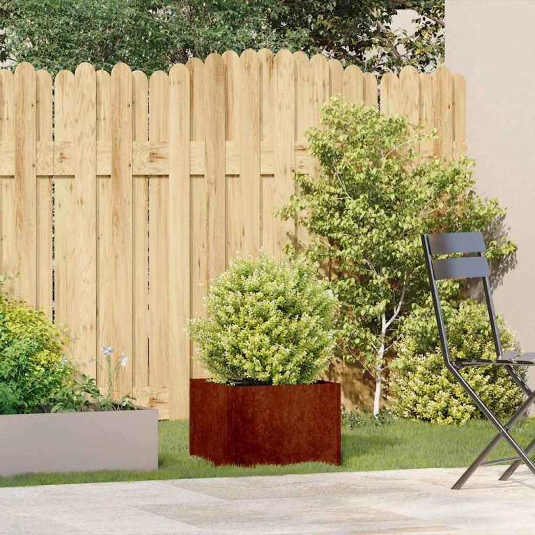 vidaXL Pflanzkübel Rostig 40x40x30 cm Wetterfester Stahl, Pflanztopf, Pflanzenständer, Hochbeet, Pflanzgefäßständer, Pflanzentablett, Gartenpflanzer – Bild 2