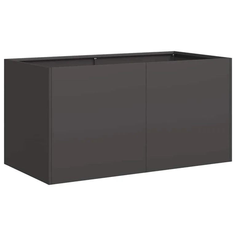 vidaXL Pflanzkübel Schwarz 80x40x40 cm Kaltgewalzter Stahl, Pflanzschale, Garten-Garten-Pflanzkübel, Outdoor-Pflanzgefäß, Hochbeet, Pflanzgefäß – Bild 1