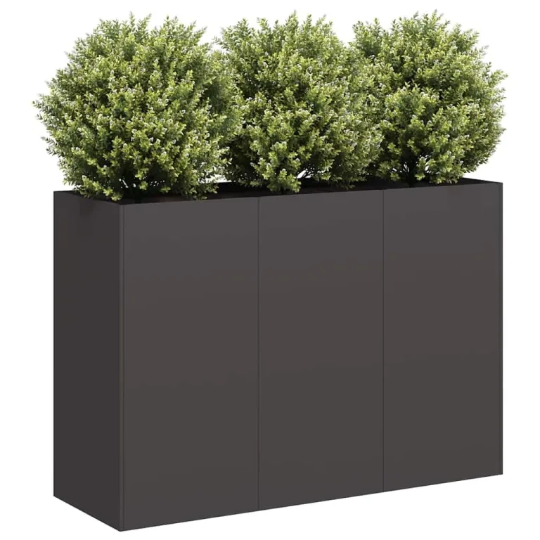 vidaXL Pflanzkübel Schwarz 120x40x80 cm Kaltgewalzter Stahl, Pflanzschale, Garten-Garten-Pflanzkübel, Outdoor-Pflanzgefäß, Hochbeet, Pflanzgefäß – Bild 3