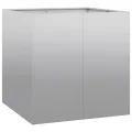 vidaXL Pflanzkübel 80x80x80 cm Verzinkter Stahl, Pflanzschale, Garten-Garten-Pflanzkübel, Outdoor-Pflanzgefäß, Hochbeet, Pflanzgefäß, Blumenkasten - Thumbnail 4