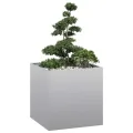 vidaXL Pflanzkübel 80x80x80 cm Verzinkter Stahl, Pflanzschale, Garten-Garten-Pflanzkübel, Outdoor-Pflanzgefäß, Hochbeet, Pflanzgefäß, Blumenkasten - Thumbnail 1
