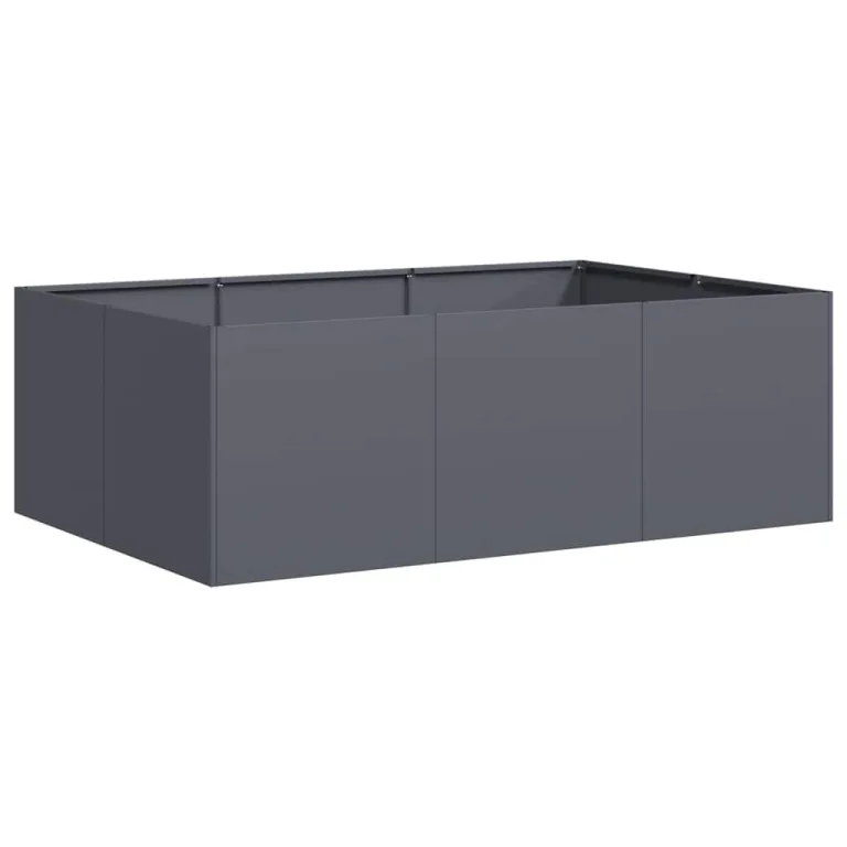 vidaXL Pflanzkübel Schwarz 360x80x40 cm Stahl, Pflanzschale, Garten-Garten-Pflanzkübel, Outdoor-Pflanzgefäß, Hochbeet, Pflanzgefäß, Blumenkasten – Bild 9