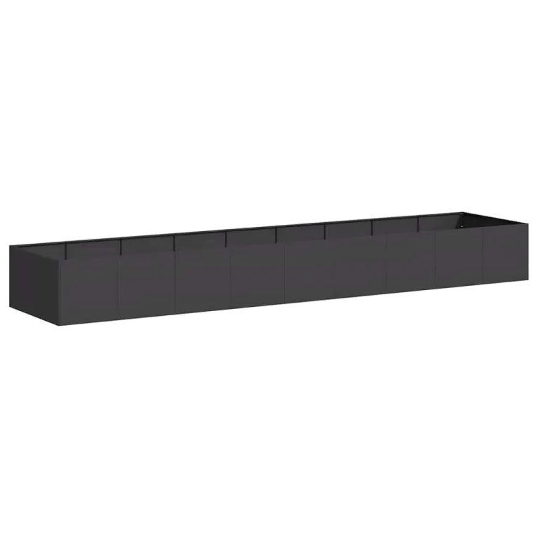 vidaXL Pflanzkübel Schwarz 360x80x40 cm Stahl, Pflanzschale, Garten-Garten-Pflanzkübel, Outdoor-Pflanzgefäß, Hochbeet, Pflanzgefäß, Blumenkasten – Bild 1