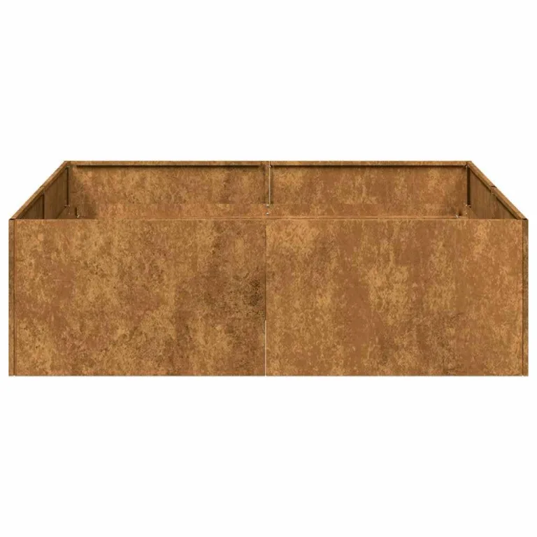 vidaXL Pflanzkübel Rostig 100x100x30 cm Wetterfester Stahl, Pflanztopf, Pflanzenständer, Hochbeet, Pflanzgefäßständer, Pflanzentablett, Gartenpflanzer – Bild 5