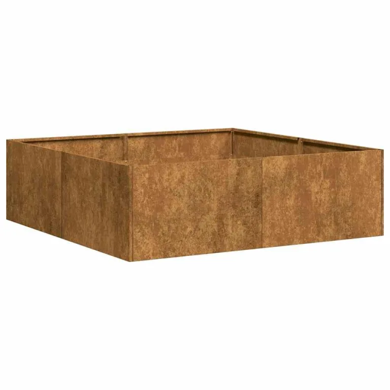 vidaXL Pflanzkübel Rostig 100x100x30 cm Wetterfester Stahl, Pflanztopf, Pflanzenständer, Hochbeet, Pflanzgefäßständer, Pflanzentablett, Gartenpflanzer – Bild 1