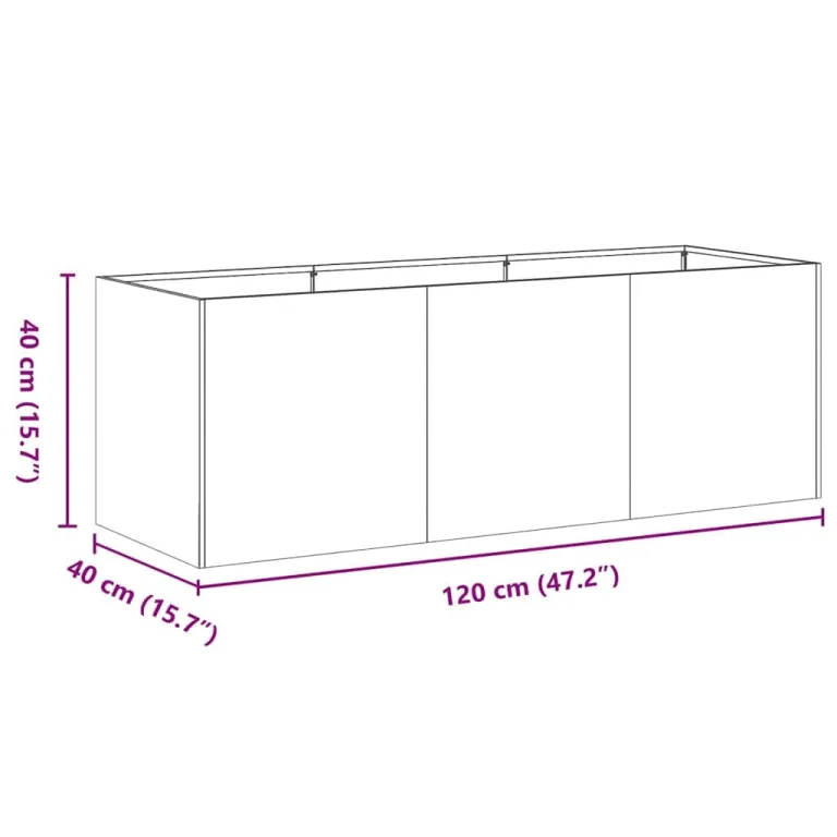 vidaXL Pflanzgefäß Anthrazit 120 x 40 x 40 cm Kaltgewalzter Stahl – Bild 3