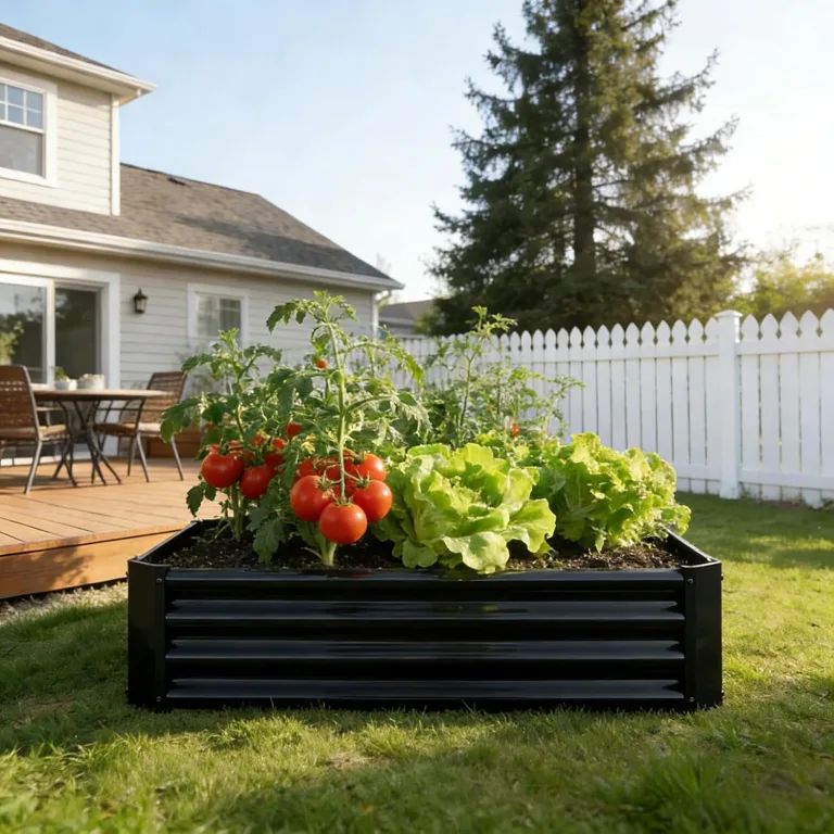 Hochbeet-Set aus Verzinkter Metall, Pflanzbeet Hochbeete für Garten, 120x60x30 cm, Hochbeete-kit für Gemüse Blumen Sukkulenten Kräuter, Blumenbeet & Pflanzentrog, Rechteckig, Schwarz – Bild 2