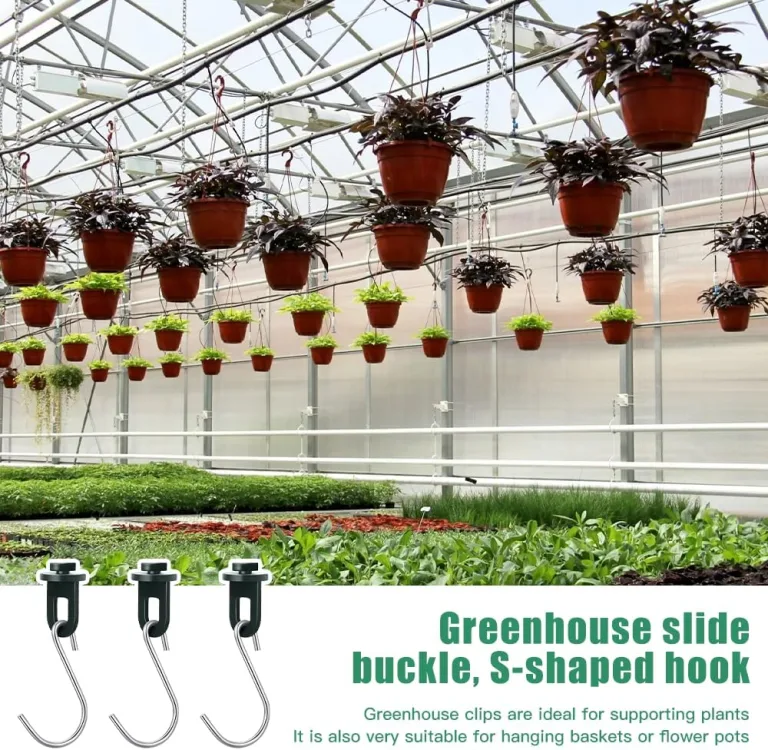 50x Gewächshausclips mit 50x S-Haken, Gewächshausclips mit hoher Tragkraft, Gartenpflanzen-Clips Pflanzenhalter Gewächshaus Clips Garten-Schattenrohr-Clips für Rankhilfe, Aufhängen, Pflanzen – Bild 7
